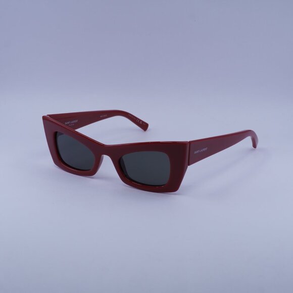 Saint Laurent SL702 004 Sunglasses Red Cat Eye Frame, Grey Lenses - Picture 8 of 11